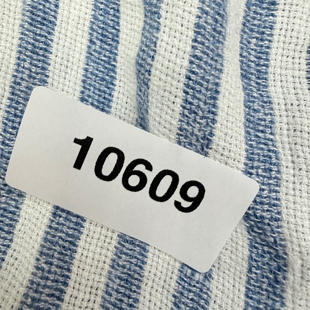 Faherty Palma Linen Shirt Mens XL Blue White Striped Short Sleeve Button Down - Picture 12 of 12